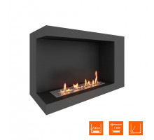 Биокамин угловой SteelHeat LONG 800 левый