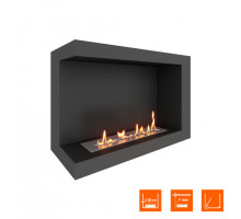 Биокамин угловой SteelHeat ONE 800 левый