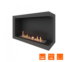 Биокамин угловой SteelHeat ONE 900 правый