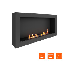 Биокамин SteelHeat WALL ONE 1100 LITE черный
