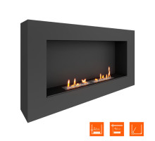 Биокамин SteelHeat WALL GRAND 1200 LITE черный