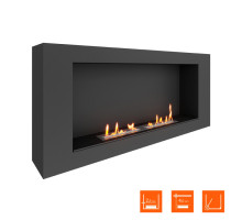 Биокамин SteelHeat WALL LONG 1200 LITE черный