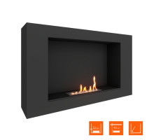 Биокамин SteelHeat WALL LONG 900 LITE черный