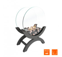 Биокамин напольный SteelHeat WOOD 400 серый