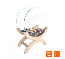 Биокамин напольный SteelHeat WOOD 400 бежевый