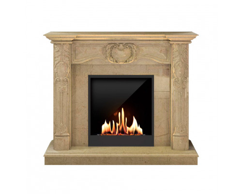 Биокамин в мраморном портале SteelHeat Mushketer S