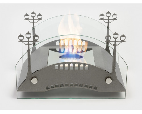 Биокамин настольный Lux Fire Пушкинский мост М (серебро)