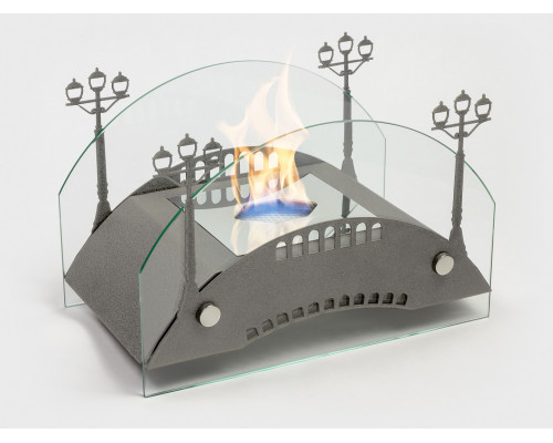 Биокамин настольный Lux Fire Пушкинский мост М (серебро)