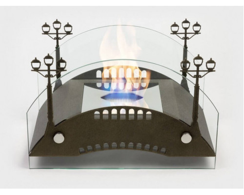 Биокамин настольный Lux Fire Пушкинский мост М (бронза)