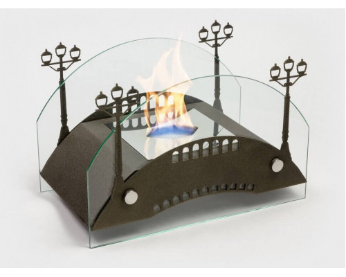 Биокамин настольный Lux Fire Пушкинский мост М (бронза)
