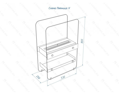 Напольный биокамин Lux Fire Пятница V