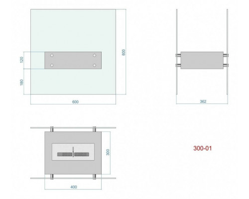 Биокамин напольный Lux Fire Консул 1-600