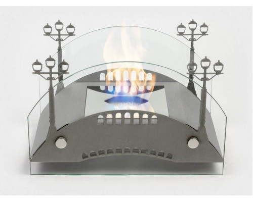 Биокамин настольный Lux Fire Пушкинский мост S (серебро)