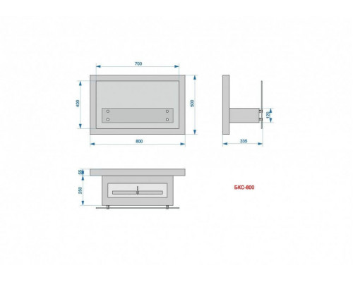 Биокамин настенный Lux Fire Премьера 800