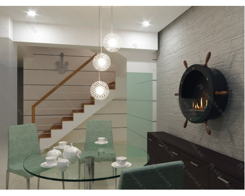 Настенный биокамин Lux Fire Капитан 500 Н XS (черный)