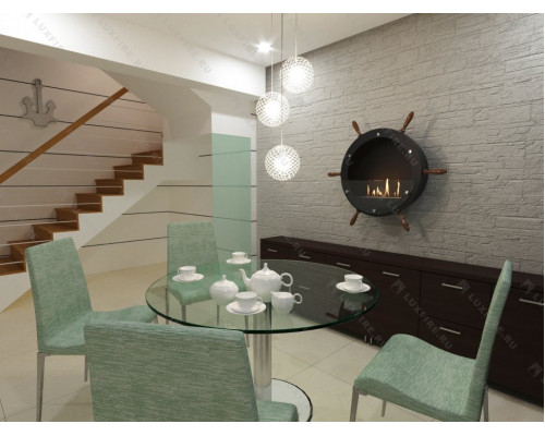 Настенный биокамин Lux Fire Капитан 500 Н XS (черный)